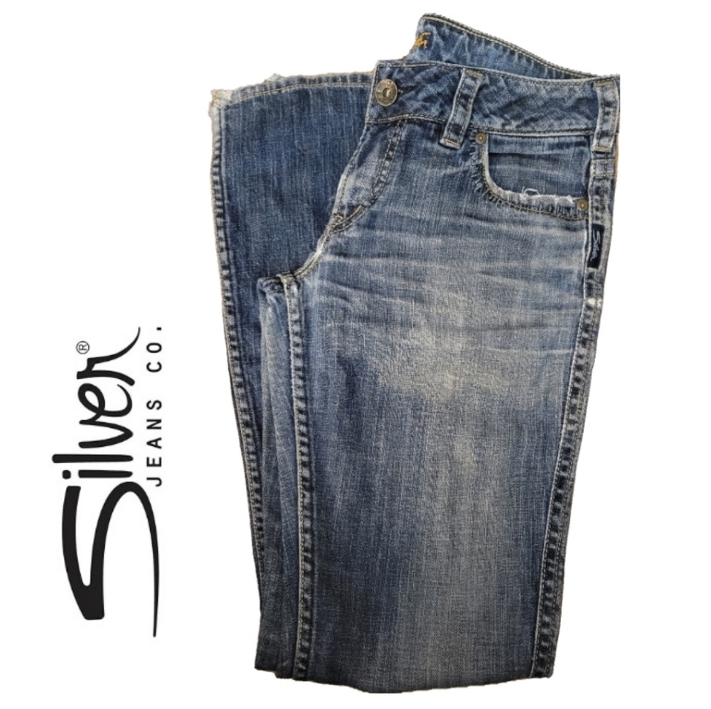 Extreme Distressed Silver Jeans